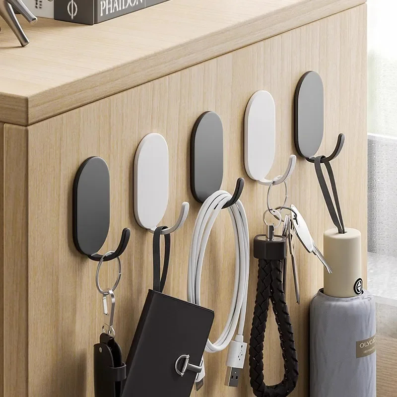 Robe Hook Adhesive - ตะขอแขวนผนังแบบติดเอง 1/10 ชิ้น สำหรับแขวนกุญแจ ผ้าเช็ดตัว เสื้อคลุม