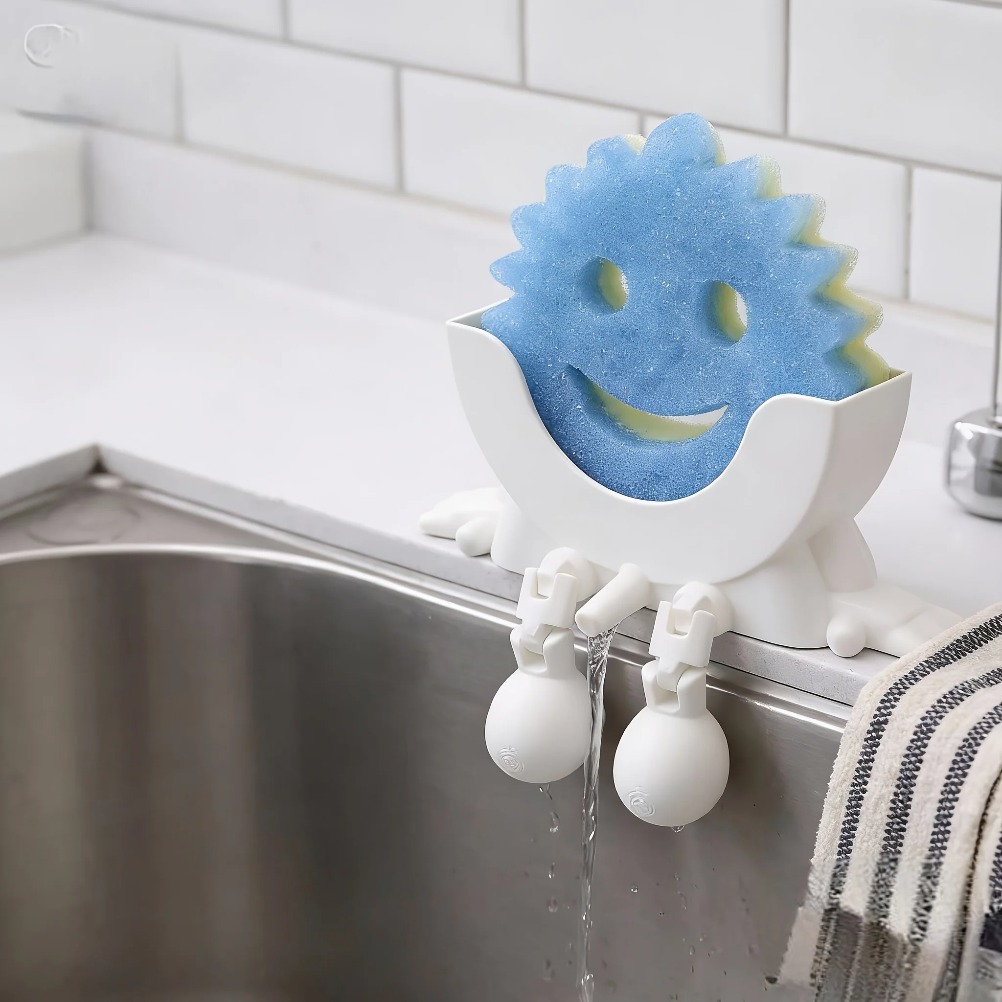 Home Bathroom Decor - ที่วางสบู่และฟองน้ำแบบระบายน้ำได้ 2-in-1 ถาดเก็บของอเนกประสงค์สำหรับอ่างล้างจานในห้องครัวห้องน้ำ ของตกแต่งบ้านที่ใช้งานได้จริง