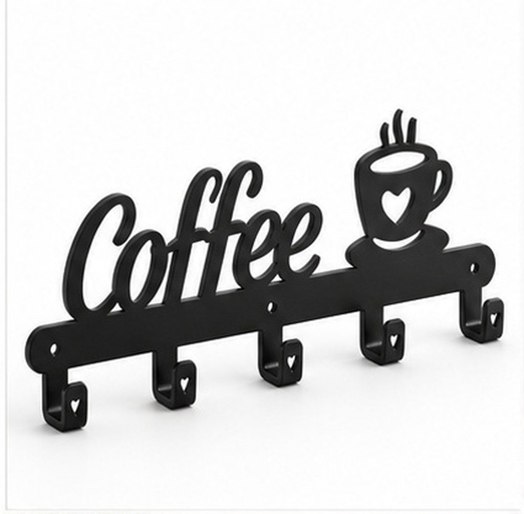 Home Bathroom Decor - 1 ชิ้น ที่แขวนแก้วกาแฟ ที่แขวนแก้วมัคโลหะ สำหรับห้องครัว ห้องน้ำ