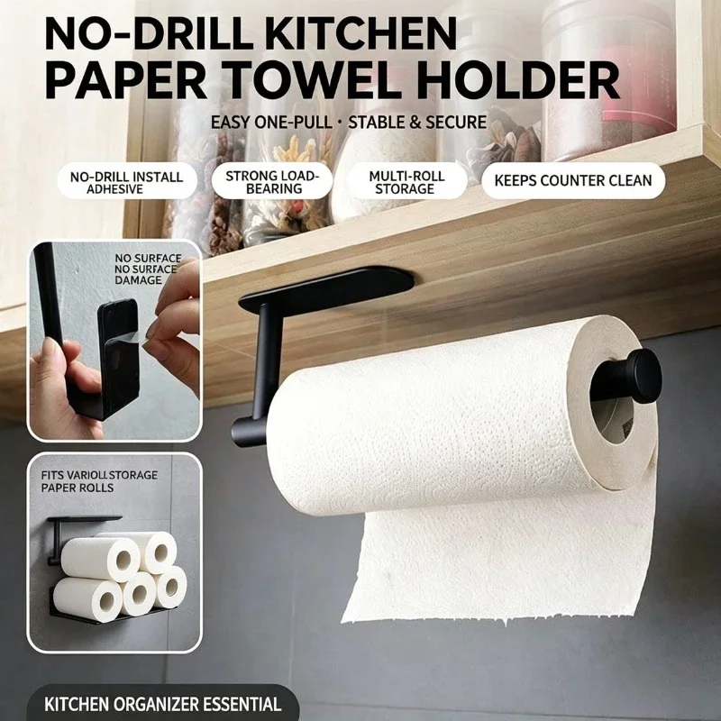 Home Bathroom Paper Towels - ที่แขวนม้วนกระดาษ ที่แขวนผ้าเช็ดตัว ชั้นวางของในห้องน้ำ ที่เก็บของในห้องน้ำ ชั้นวางของในห้องครัว อุปกรณ์แขวนกระดาษทิชชู