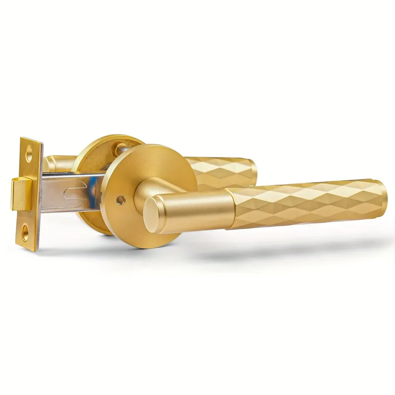 Home Hardware Bathroom Accessories - ชุดมือจับประตูสีดำด้านสไตล์โมเดิร์น พร้อมตัวล็อคเพื่อความเป็นส่วนตัว สำหรับประตูไม้ภายในห้องนอน ห้องน้ำ และอุปกรณ์ฮาร์ดแวร์สำหรับบ้าน