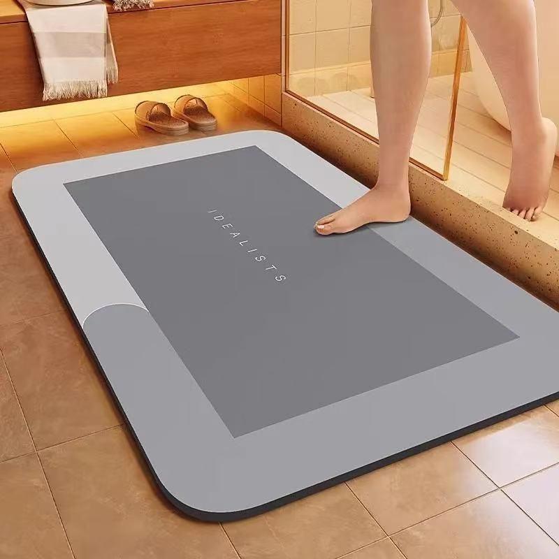 Jet Home Bathroom Mats - พรมเช็ดเท้าซึมซับน้ำได้ดี พร้อมแผ่นรองกันลื่น แห้งเร็ว สำหรับห้องน้ำ ห้องอาบน้ำ และบ้าน
