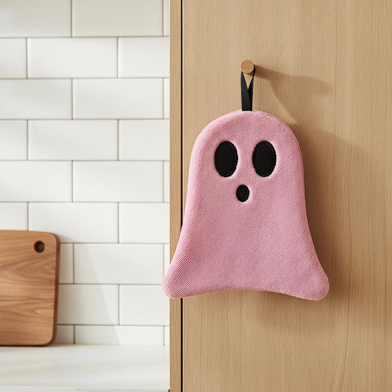 Home Design Bathroom - ผ้าเช็ดมือแขวนลายฮาโลวีนน่ารัก 1 ชิ้น ผ้าเช็ดมือเนื้อนุ่ม ซึมซับน้ำได้ดี ไม่เป็นขุย