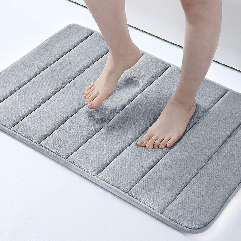 Jet Home Bathroom Mats - พรมห้องน้ำหนากันลื่นขนาด60x40ซม., พรมเนื้อนุ่มซับน้ำได้อย่างรวดเร็วพรมปูพื้นห้องน้ำการตกแต่งบ้าน