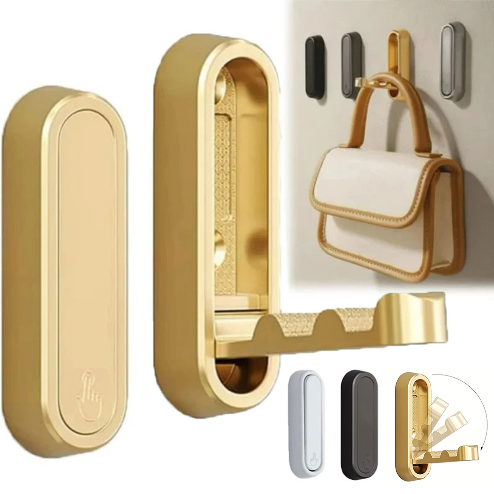 Robe Hook Adhesive - ตะขอแขวนผนังแบบพับได้ 1-3 ชิ้น สำหรับแขวนผ้าเช็ดตัว เสื้อโค้ท ตะขอแขวนประตูตู้เสื้อผ้าในห้องน้ำ