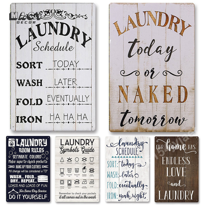 ป้ายโลหะติดผนังตกแต่งห้องซักรี - Home Bathroom Decor บทวิจารณ์และราคา