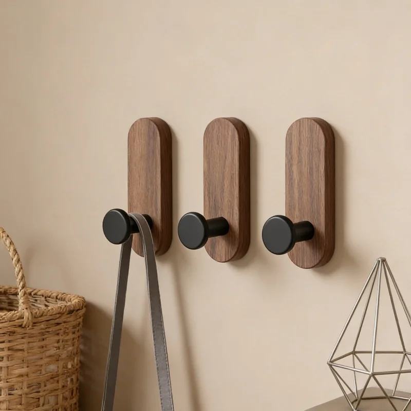 ตะขอแขวนผนังไม้วอลนัทแบบติดผนั - Robe Hook Adhesive บทวิจารณ์และราคา