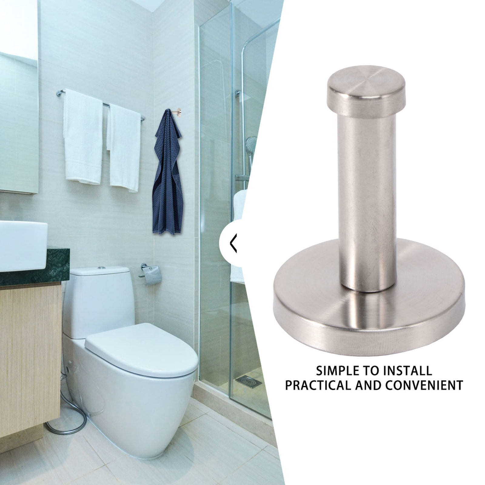 ตะขอโลหะ 6 ชิ้น ตะขอแขวนผนังสแ - Home Design Bathroom บทวิจารณ์และราคา
