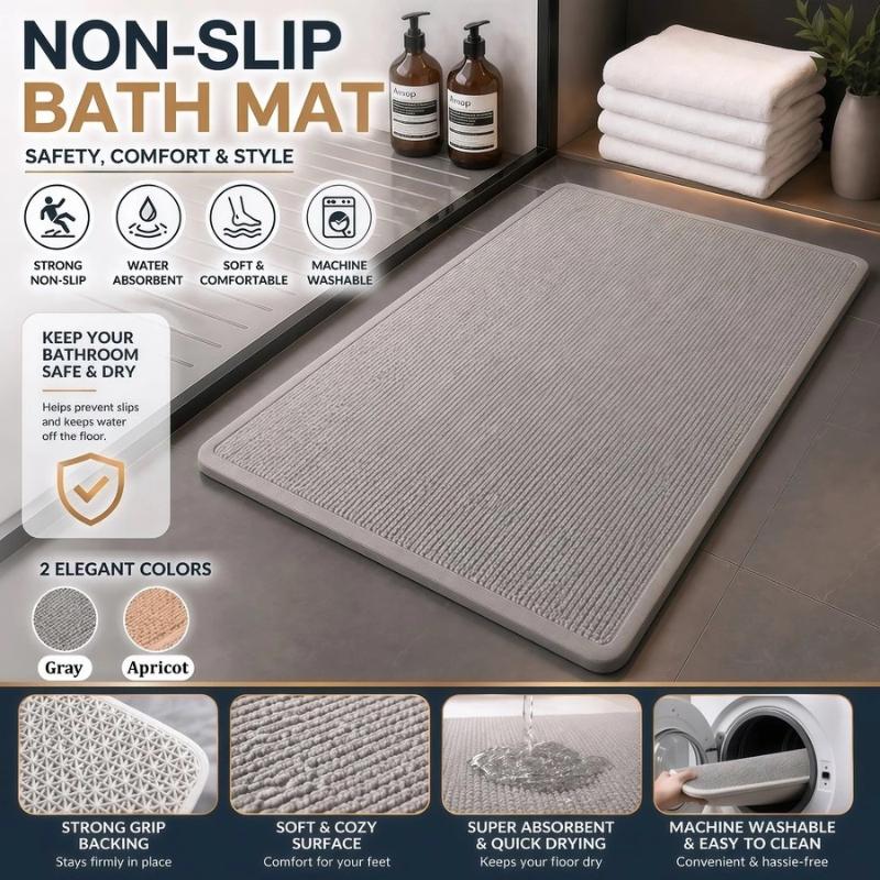 พรมปูพื้นห้องน้ำกันลื่น ดูดซับ - Jet Home Bathroom Mats บทวิจารณ์และราคา