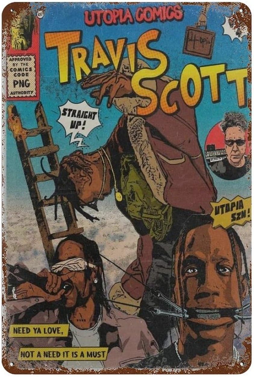 โปสเตอร์ Travis-Scott วินเทจ ป - Home Bathroom Signs บทวิจารณ์และราคา