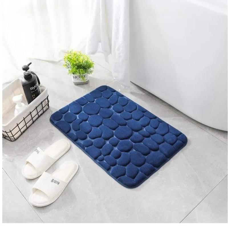 พรมเช็ดเท้ากันลื่นลายหินกรวด ด - Jet Home Bathroom Mats บทวิจารณ์และราคา