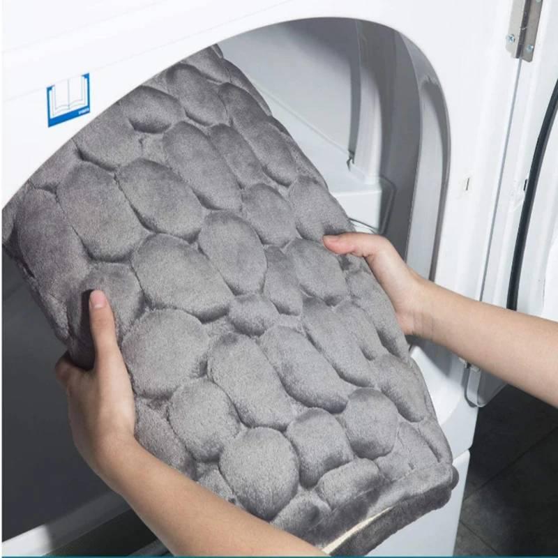พรมเช็ดเท้ากันลื่นลายหินกรวด ด - Jet Home Bathroom Mats บทวิจารณ์และราคา
