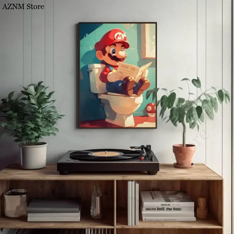 โปสเตอร์วิดีโอเกมการ์ตูนห้องน้ - Home Design Bathroom บทวิจารณ์และราคา