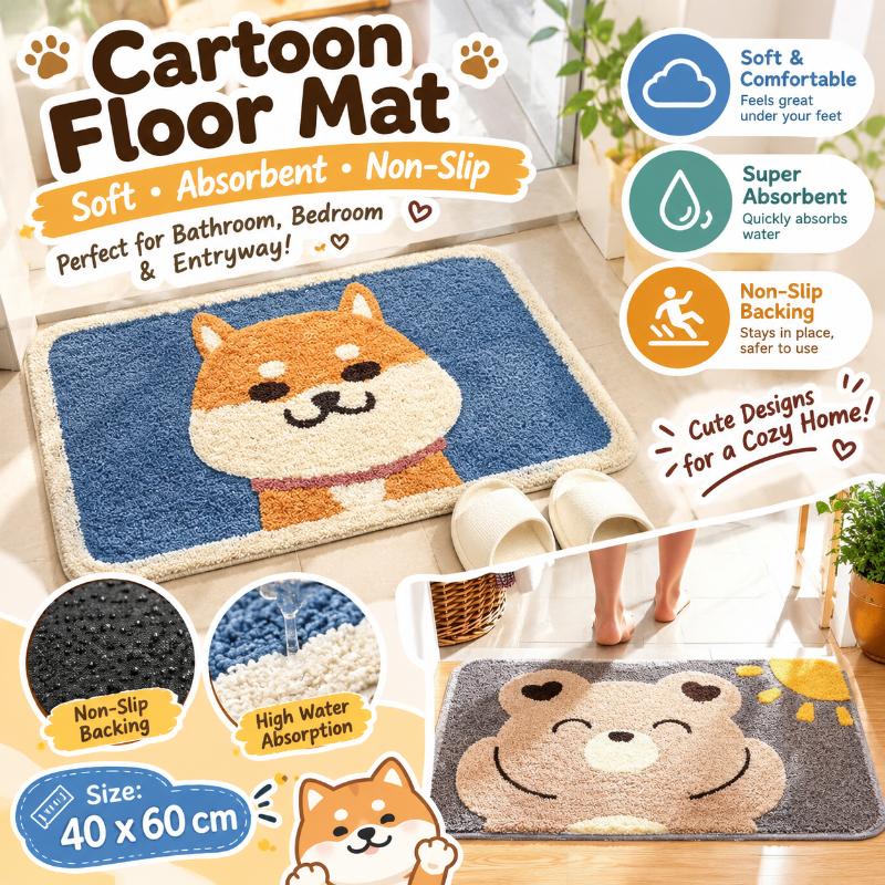 พรมเช็ดเท้าลายแมวน่ารัก นุ่ม ซ - Jet Home Bathroom Mats บทวิจารณ์และราคา