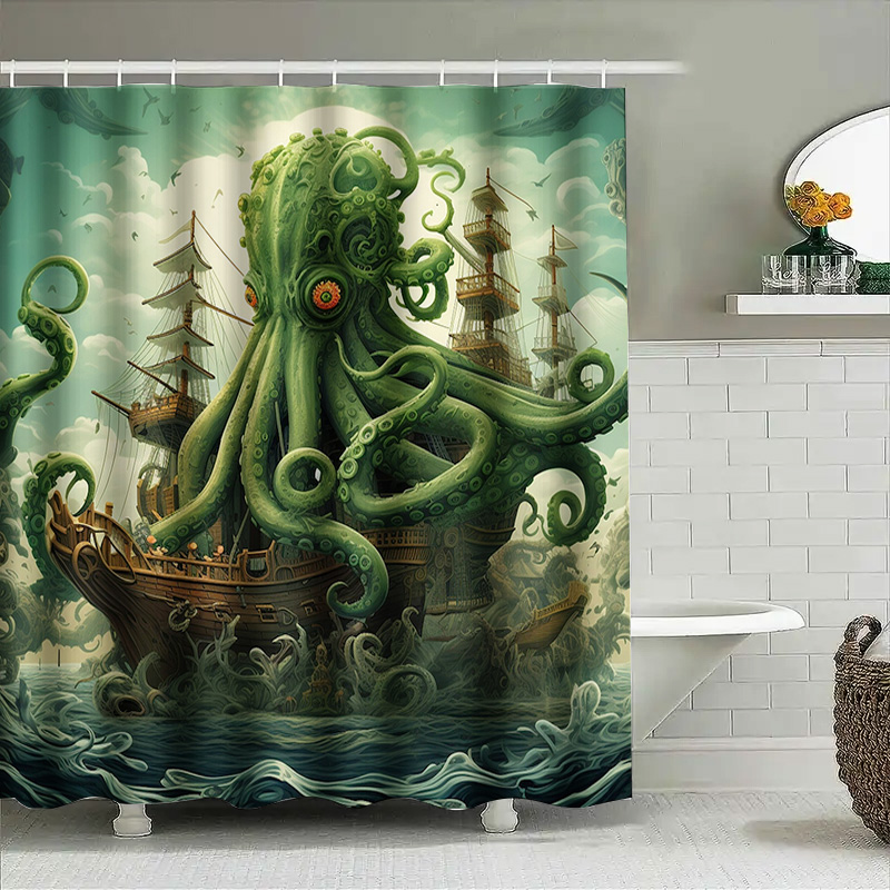 Octopus เรือผ้าม่านอาบน้ํา Sur - Home Bathroom Decor Ideas บทวิจารณ์และราคา