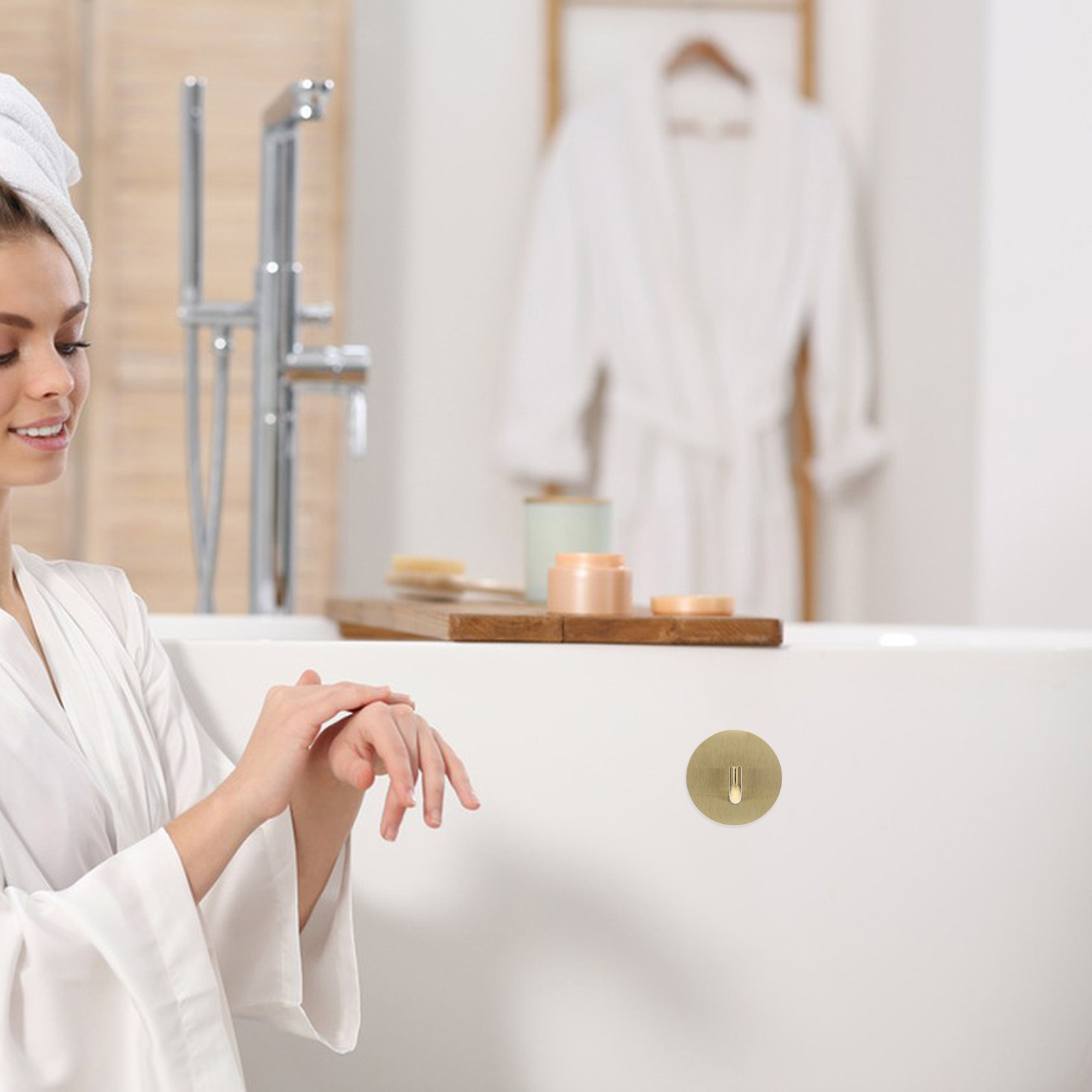 ตะขอแขวนผ้าขนหนูสแตนเลสแบบมีกา - Robe Hook Adhesive บทวิจารณ์และราคา