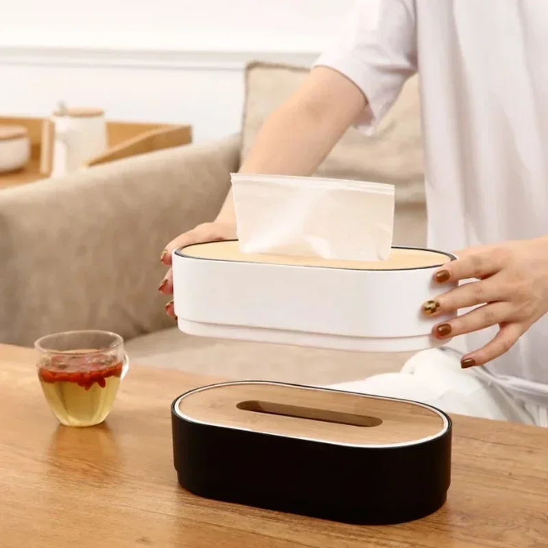 กล่องใส่กระดาษทิชชูไม้ไผ่ ที่เ - Home Bathroom Paper Towels บทวิจารณ์และราคา
