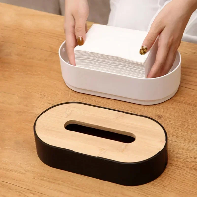 กล่องใส่กระดาษทิชชูไม้ไผ่ ที่เ - Home Bathroom Paper Towels บทวิจารณ์และราคา