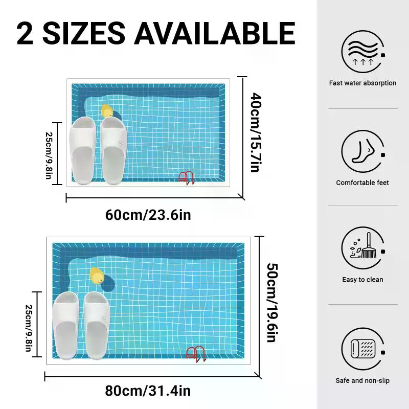 แผ่นยางปูพื้นห้องน้ำกันลื่น ดู - Jet Home Bathroom Mats บทวิจารณ์และราคา