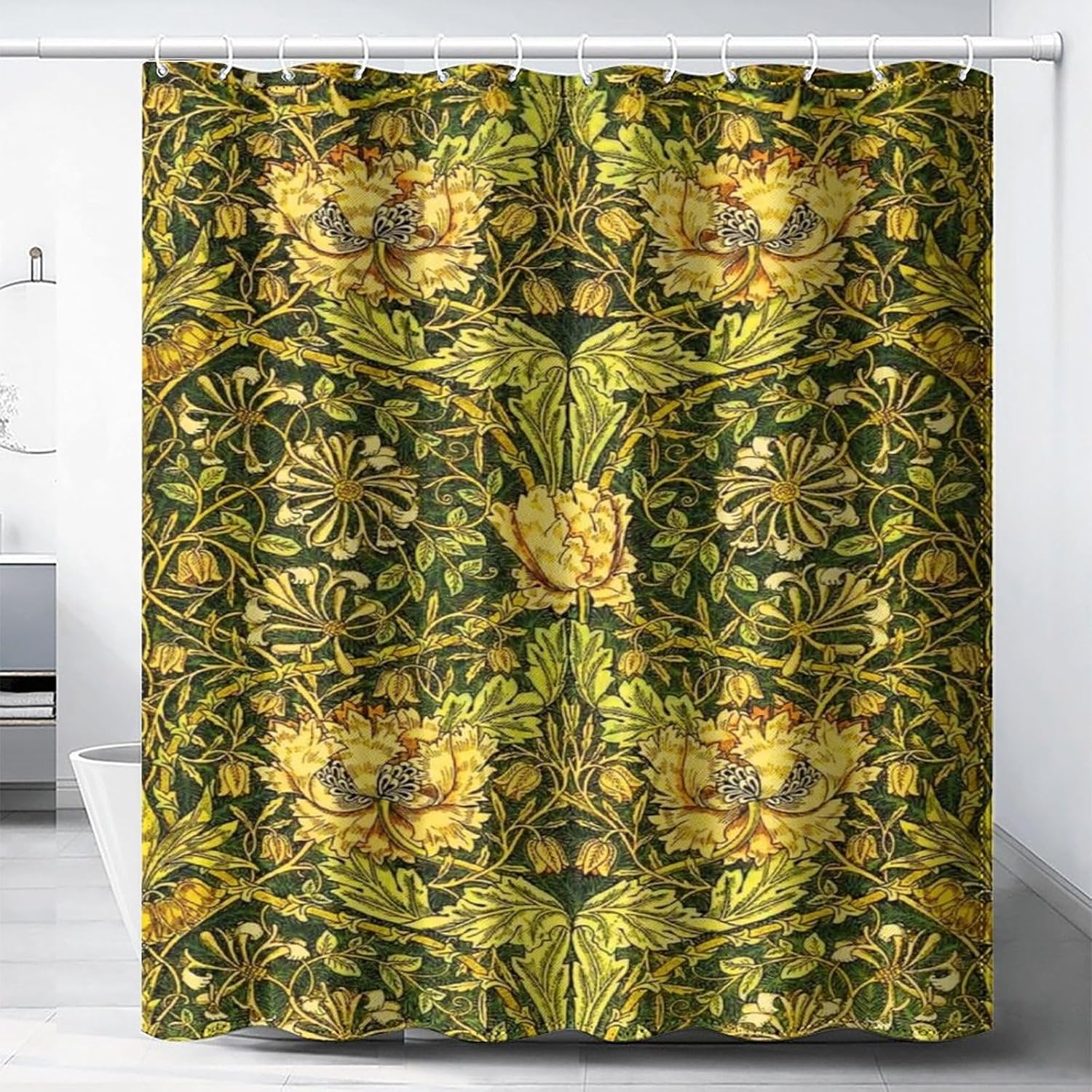ม่านอาบน้ำกันน้ำลายพิมพ์ดอกไม้ - Home Bathroom Decor Ideas บทวิจารณ์และราคา