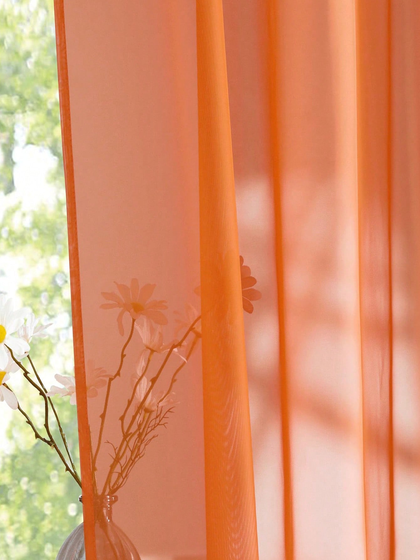 ม่านโปร่งแสงสีส้มแบบออร์แกนซ่า - Home Bathroom Decor บทวิจารณ์และราคา
