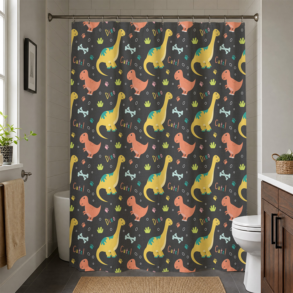 ม่านอาบน้ำกันน้ำลายไดโนเสาร์น่ - Home Bathroom Decor Ideas บทวิจารณ์และราคา