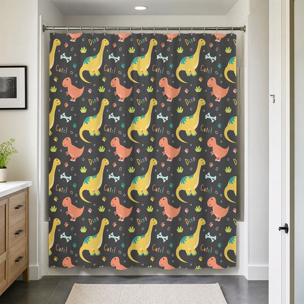 ม่านอาบน้ำกันน้ำลายไดโนเสาร์น่ - Home Bathroom Decor Ideas บทวิจารณ์และราคา