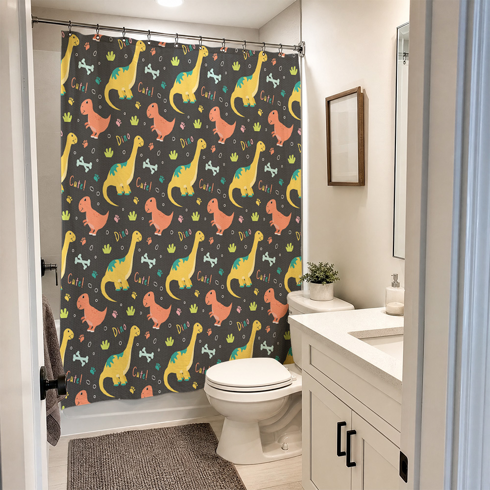 ม่านอาบน้ำกันน้ำลายไดโนเสาร์น่ - Home Bathroom Decor Ideas บทวิจารณ์และราคา