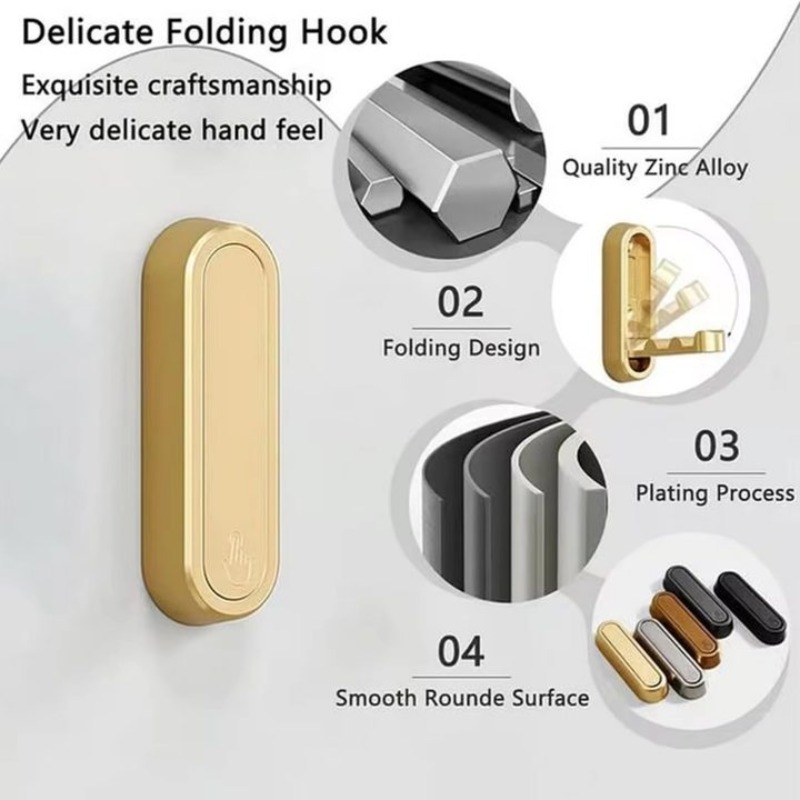 ตะขอแขวนผนังแบบพับได้ 1-3 ชิ้น - Robe Hook Adhesive บทวิจารณ์และราคา